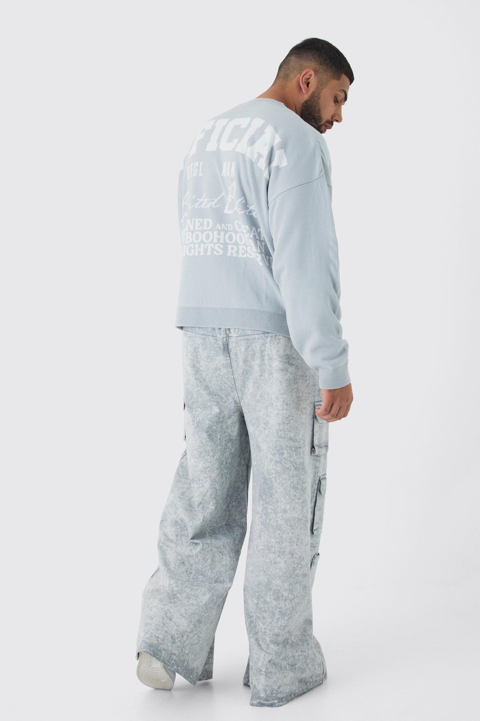 Plus Elasticated Waist Extreme Baggy Heavyweight Washed Multi Cargo Pants | boohooMAN USA Product Image