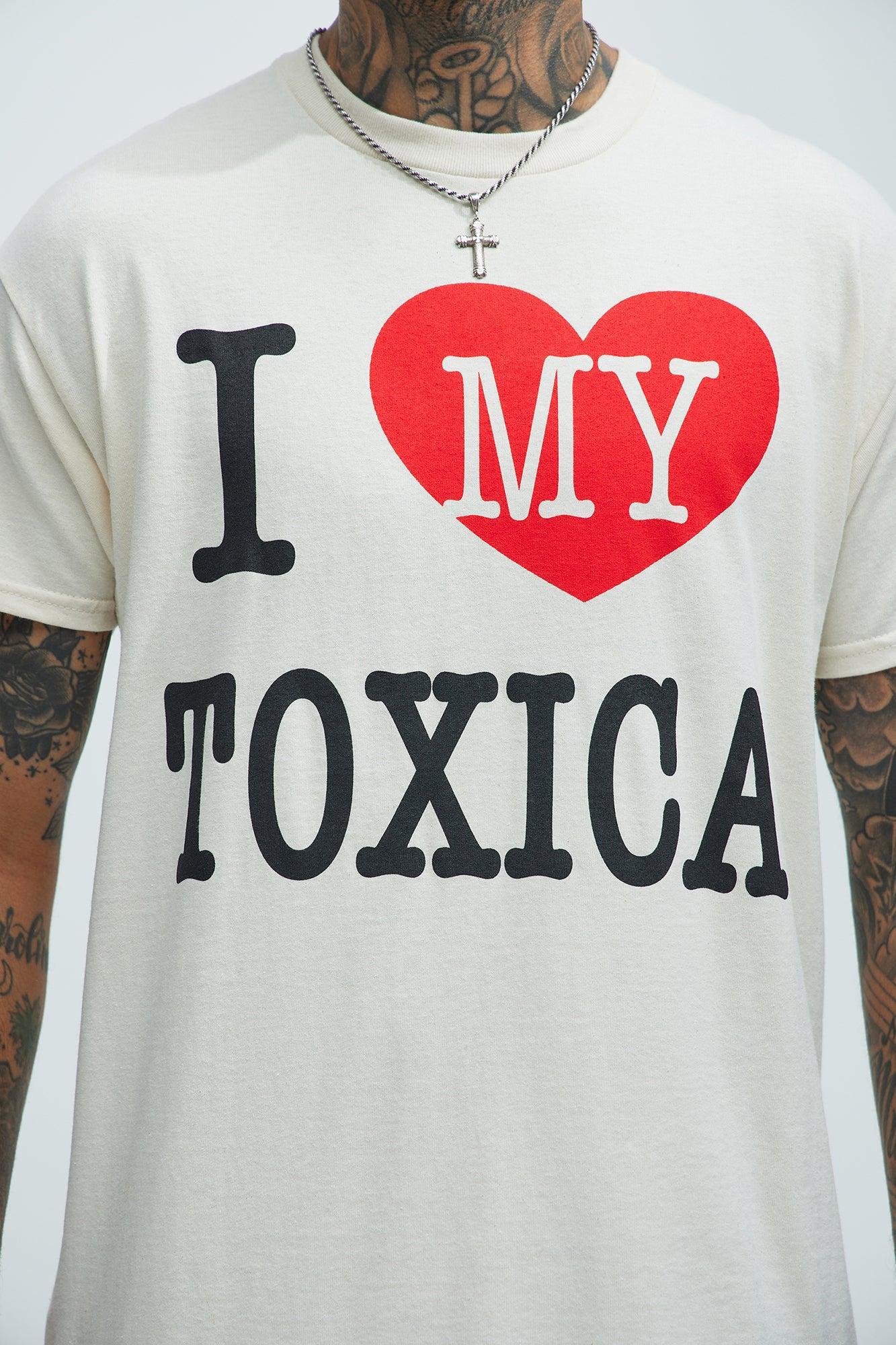 I LOVE MY TOXICA Short Sleeve Tee - Off White Product Image