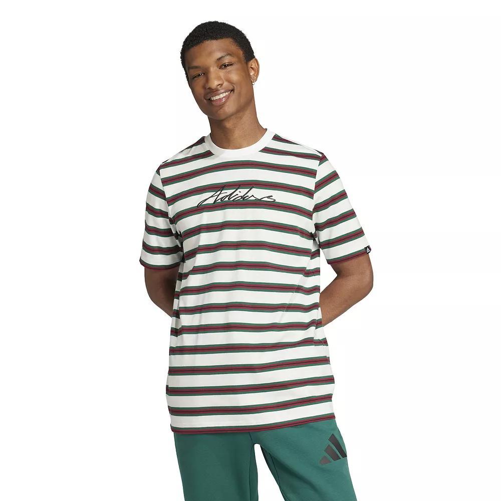Men's adidas Graphic Stripe Pack Sportswear Tee, Size: XL, Cloud White Product Image