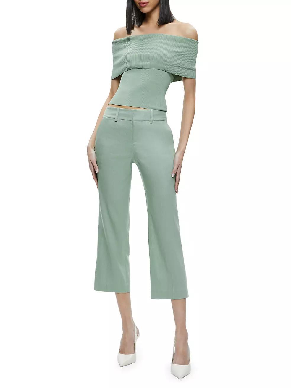 Janis Linen-Blend Crop Pants Product Image
