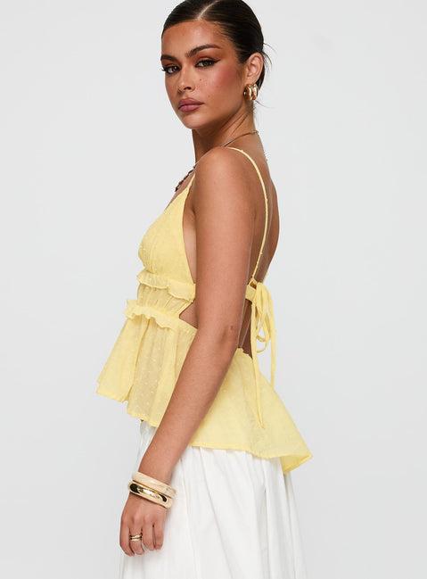 Blondelle Frill Detail Top Yellow Product Image