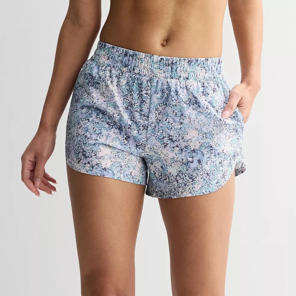 Women's Tek Gear Woven Run Shorts, Size: Large, Blue Spots Product Image