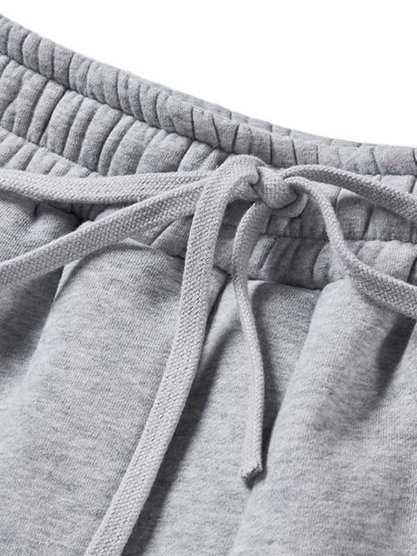 Men's Hip Pop Fleece Solid Color Bound Feet Sweatpants Product Image