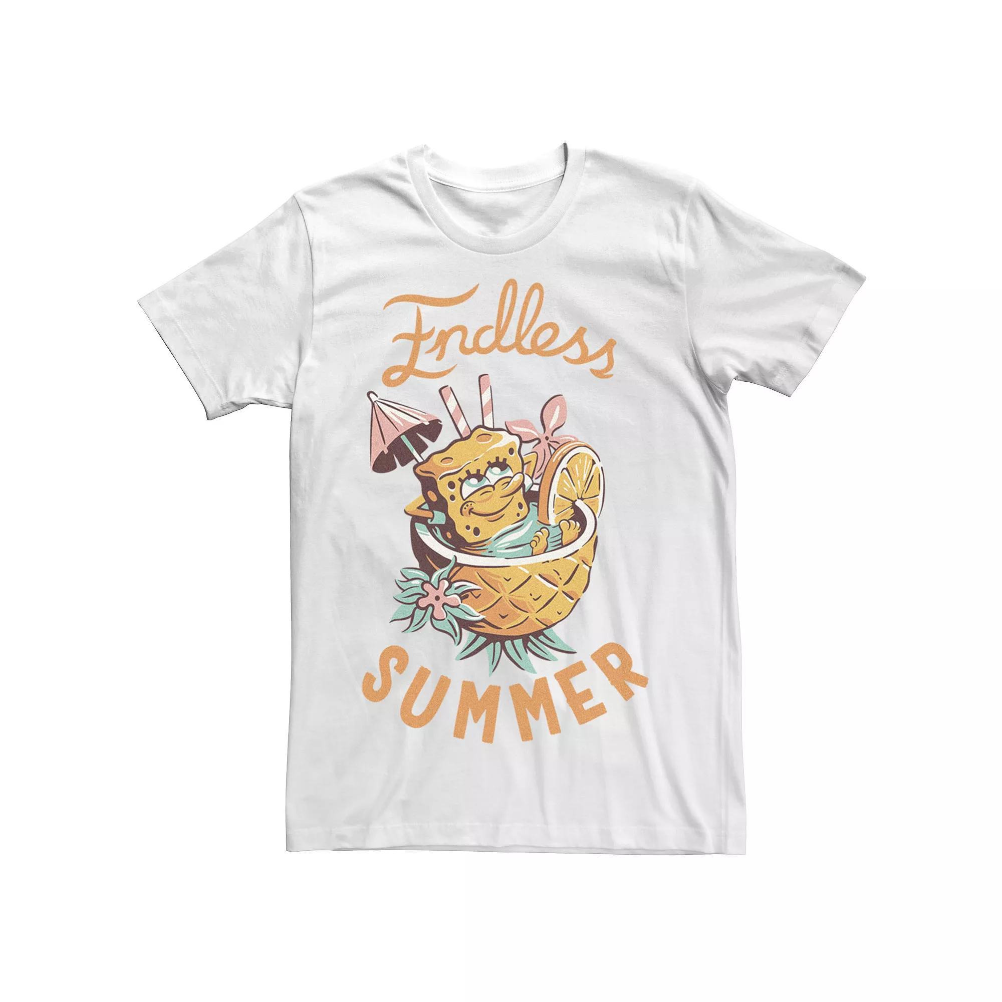 Mens SpongeBob SquarePants Endless Summer Pineapple Drink Tee Product Image