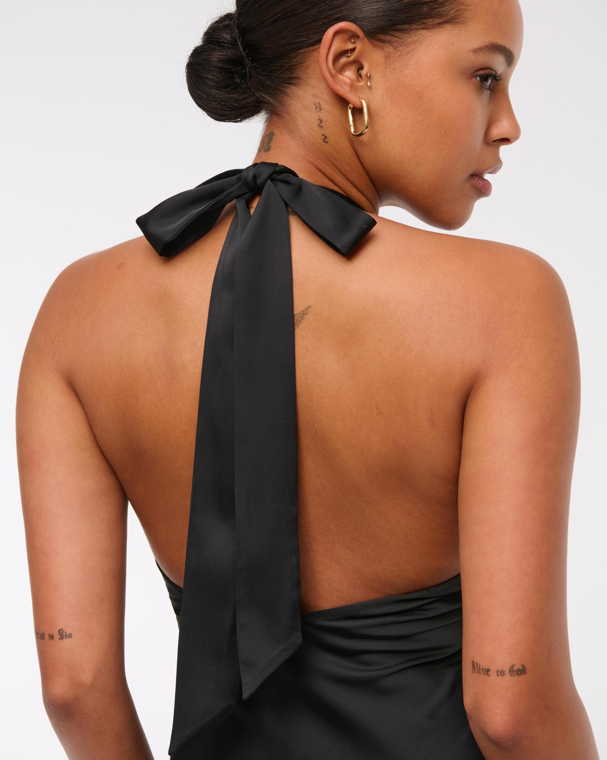 The A&F Julia Slip Halter Maxi Dress Product Image