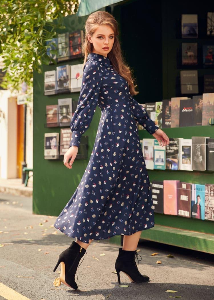 Romantic Era Button Front Midi Dress Product Image
