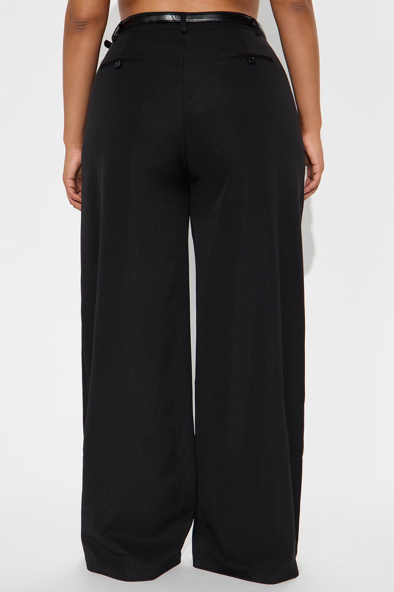 Sloane High Rise Belted Trouser Pant - Black Female Product Image