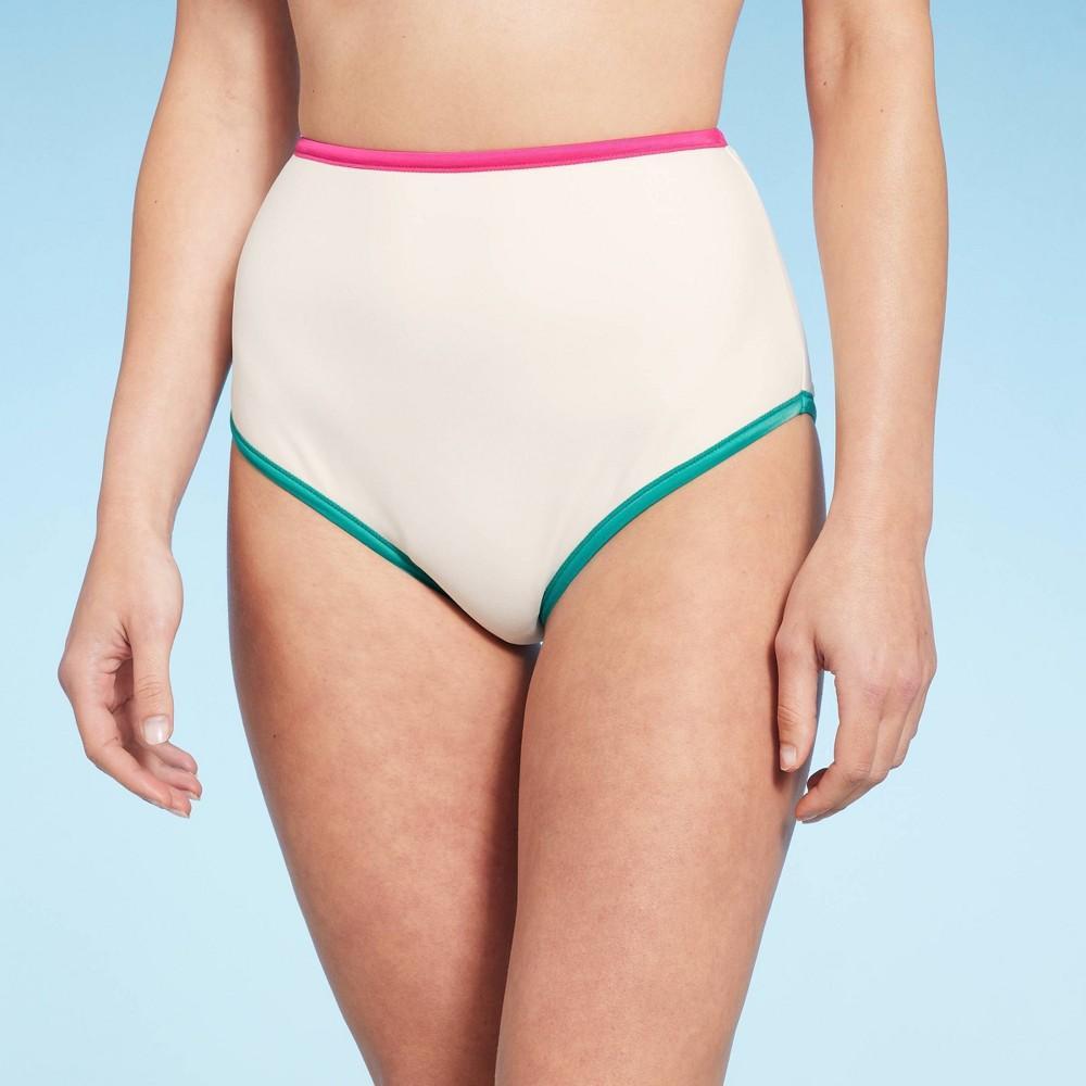 Womens Contrast Binding High Waist Bikini Bottom - Shade & Shore Black 1X Product Image