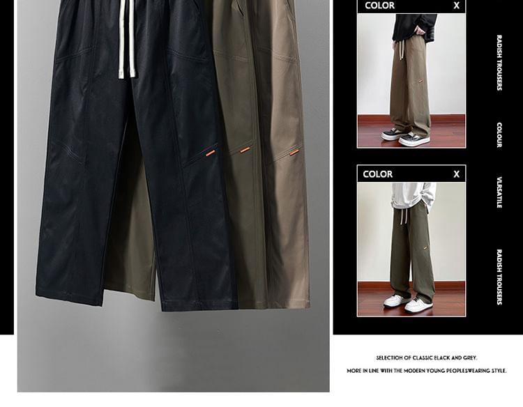Drawstring Waist Plain Sweatpants Product Image