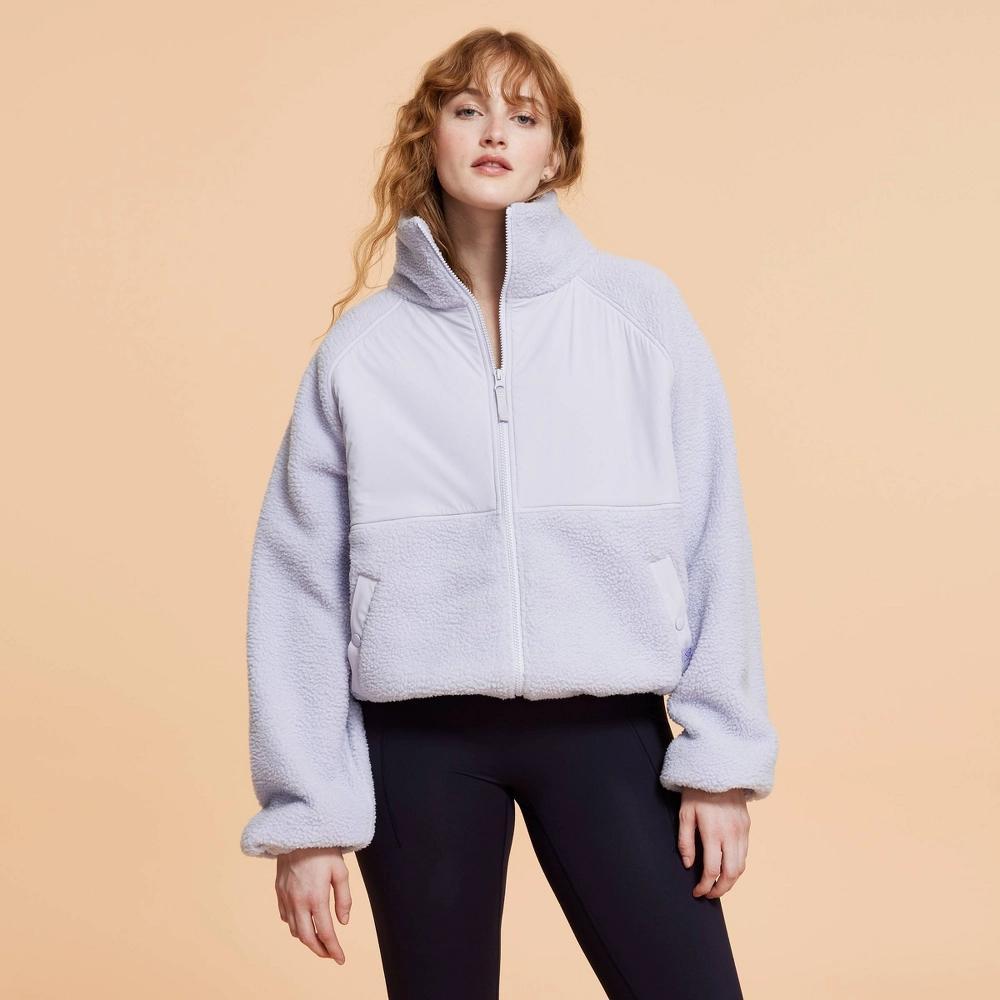 Blogilates Women's Campfire Fleece Full Zip Jacket - Light Purple XS Product Image