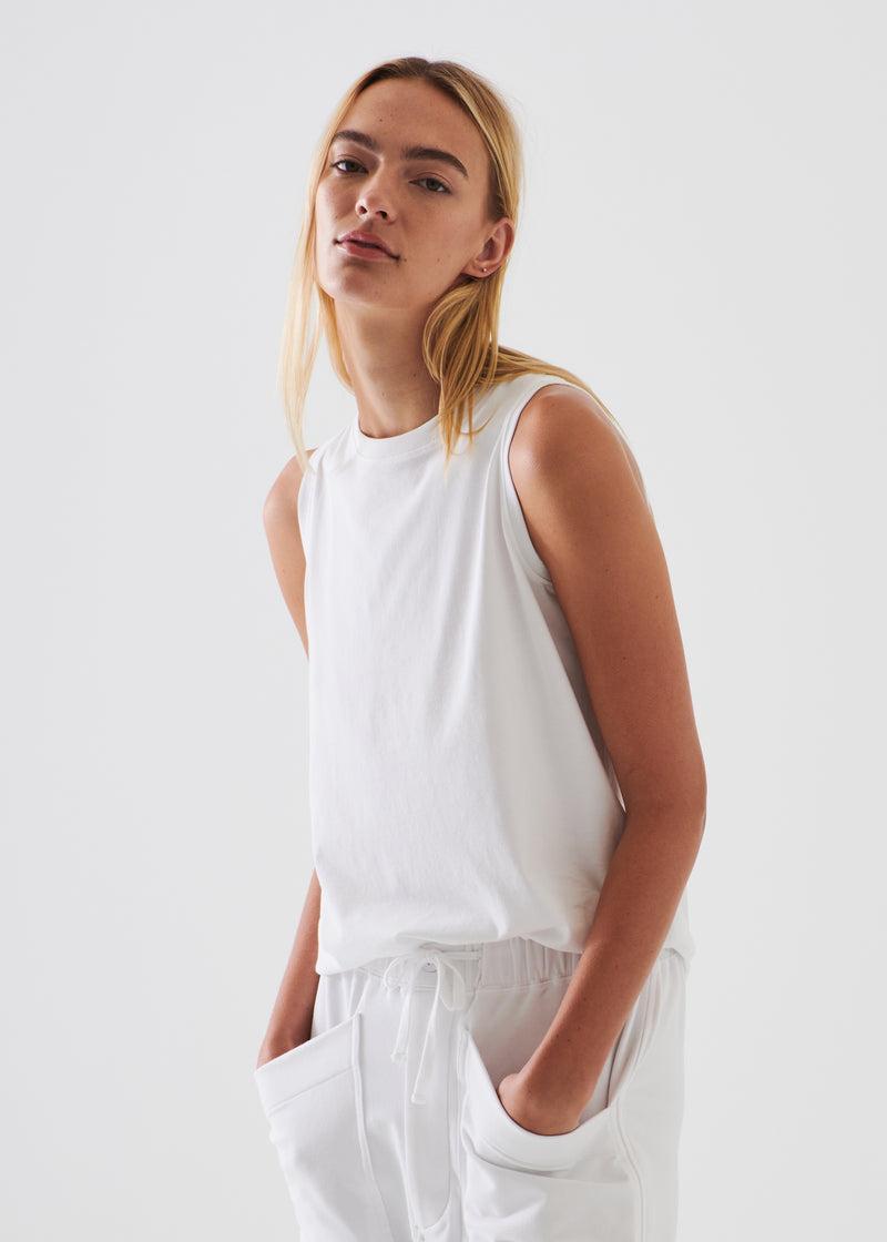 Patrick Assaraf Women's PIMA COTTON STRETCH BOYFRIEND TANK Female Product Image