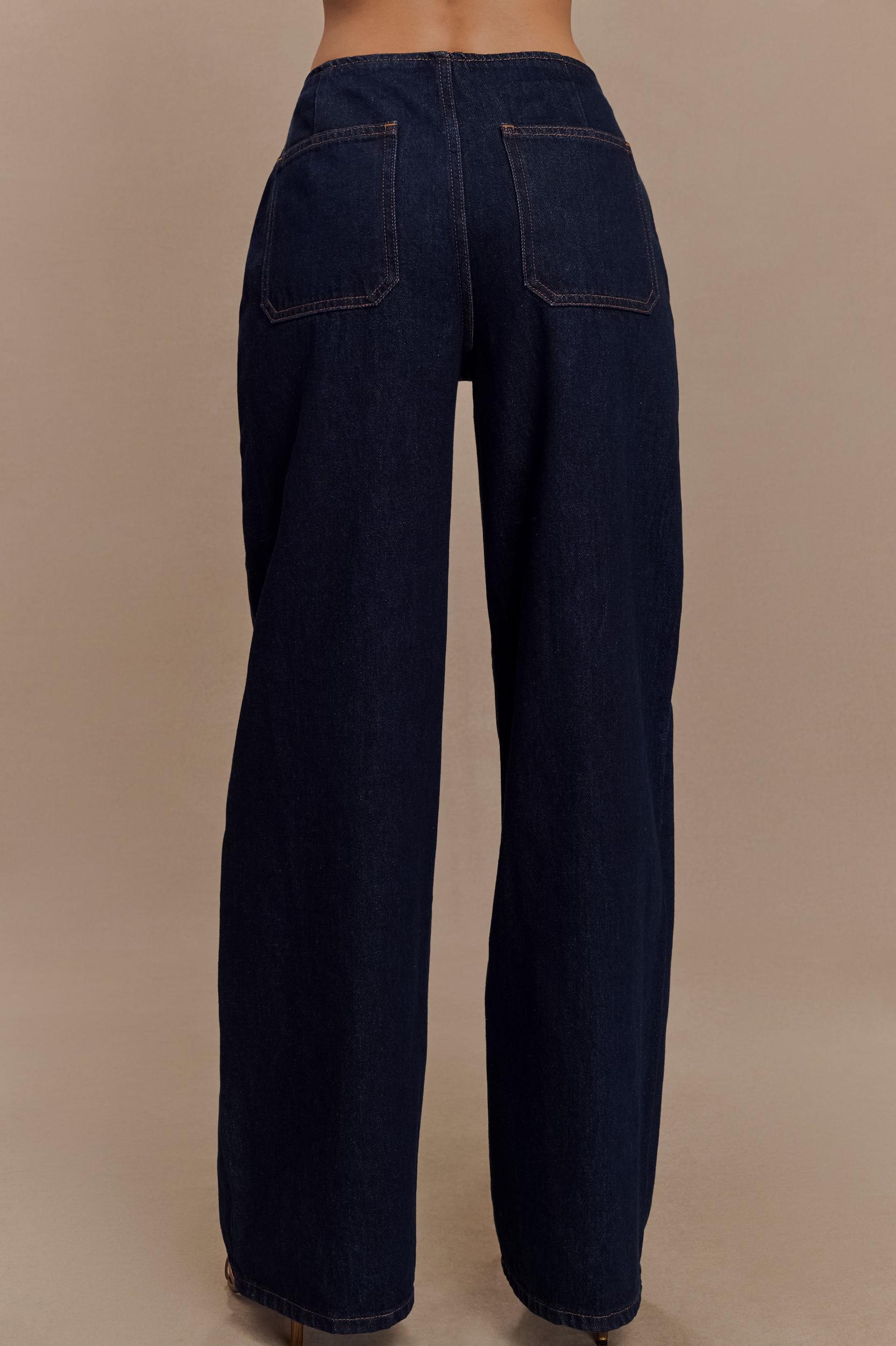 Caitlin Mid Rise Denim Jeans - Indigo Blue Product Image