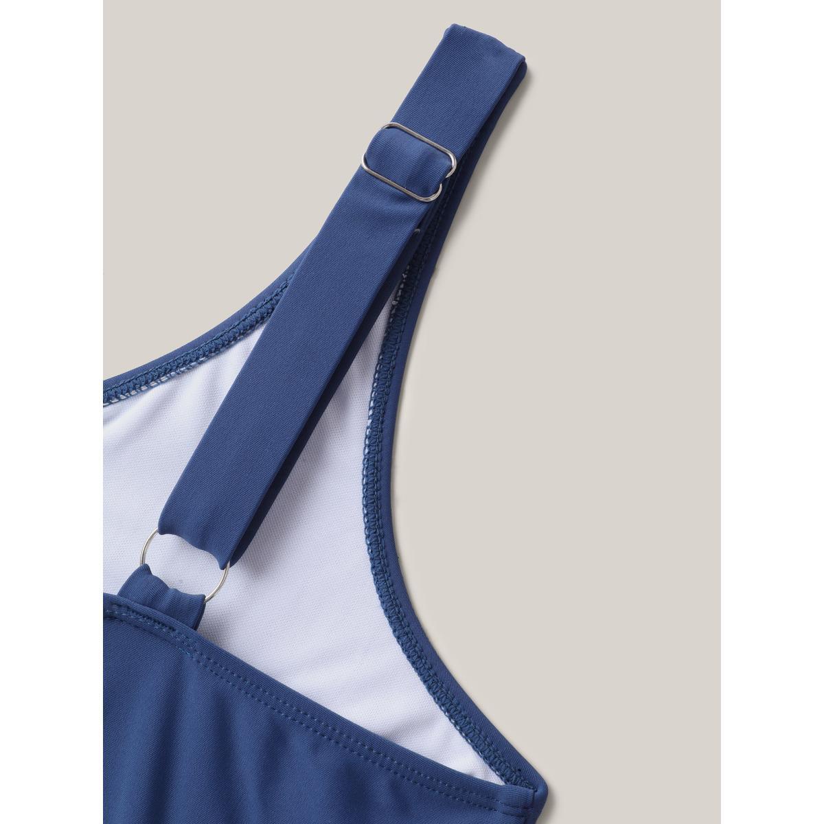 Plus Size Anti-Float Ties Split Swim Dress Women's Swimwear Stone Beach Bodycon U-neck High stretch Curve Swim Dresses BloomChic 26/4X Product Image