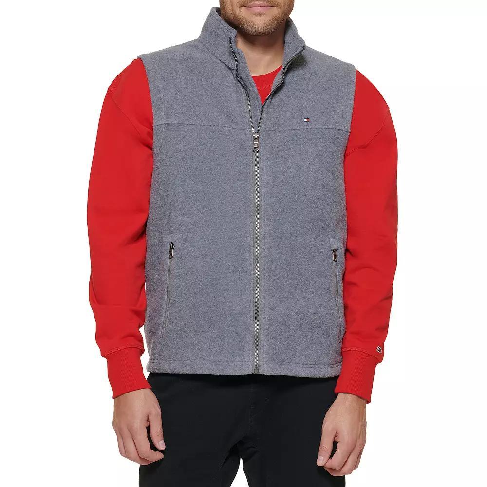 Big & Tall Tommy Hilfiger Fleece Vest with Stand Collar, Men's, Size: 4XB, Light Gray Product Image