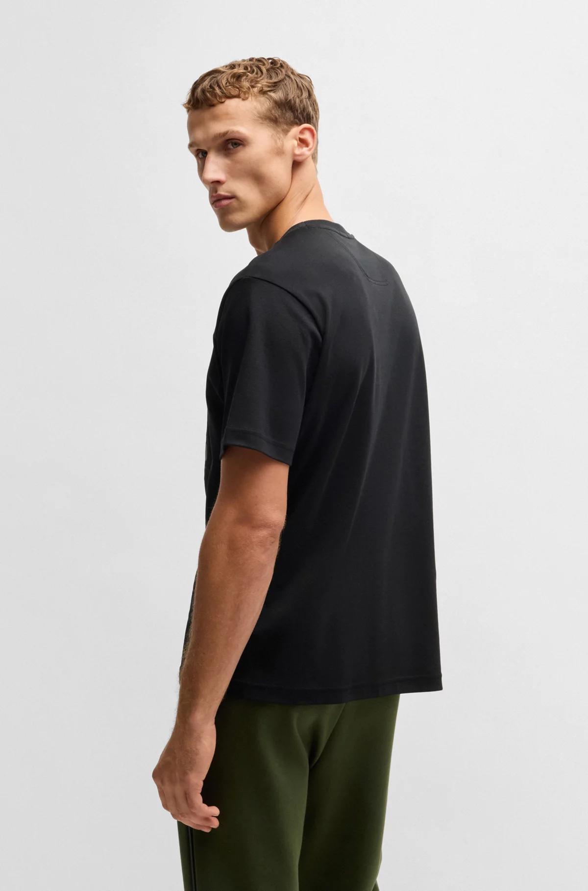 Boss Interlock-Cotton T-shirt with Circle Artwork Product Image