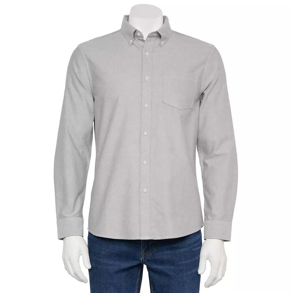 Men's Sonoma Goods For Life® Adaptive Long Sleeve Perfect Length Shirt, Size: Small, Castlerock Product Image