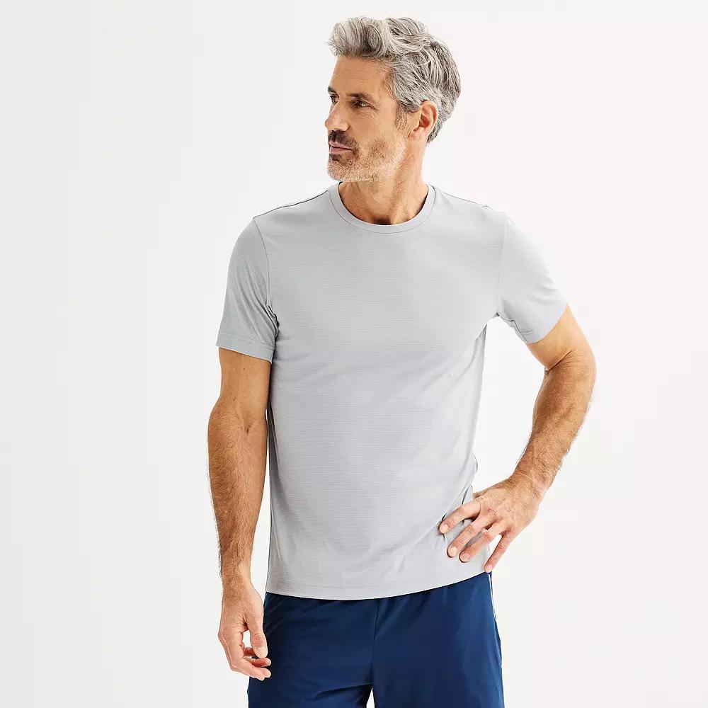 Men's Tek Gear® Dry Tek Tee, Size: XL, Silver Spring Grid Product Image