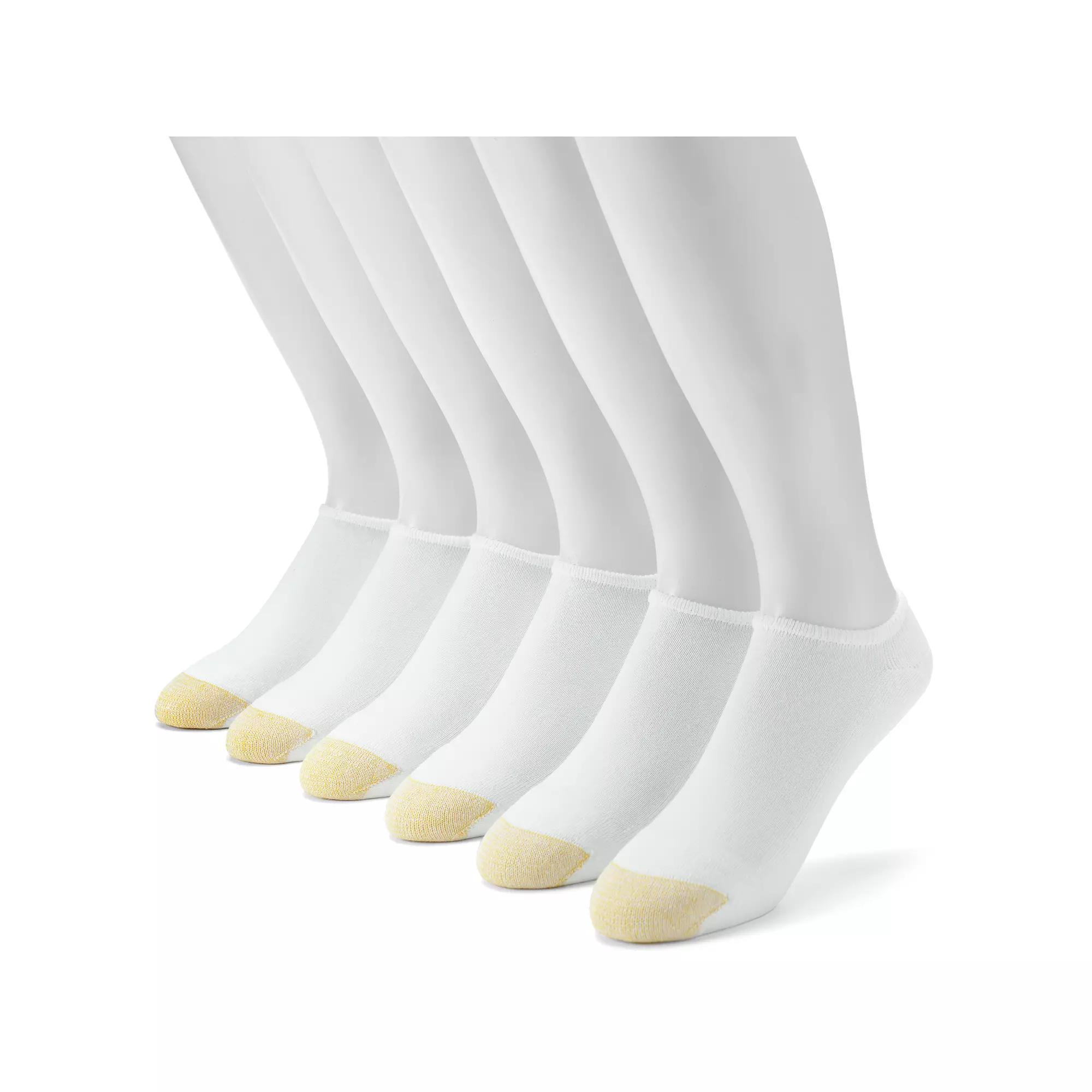 Men's GOLDTOE® 6-pack Athletic Cushioned No-Show Socks, Size: 6-12, White Product Image