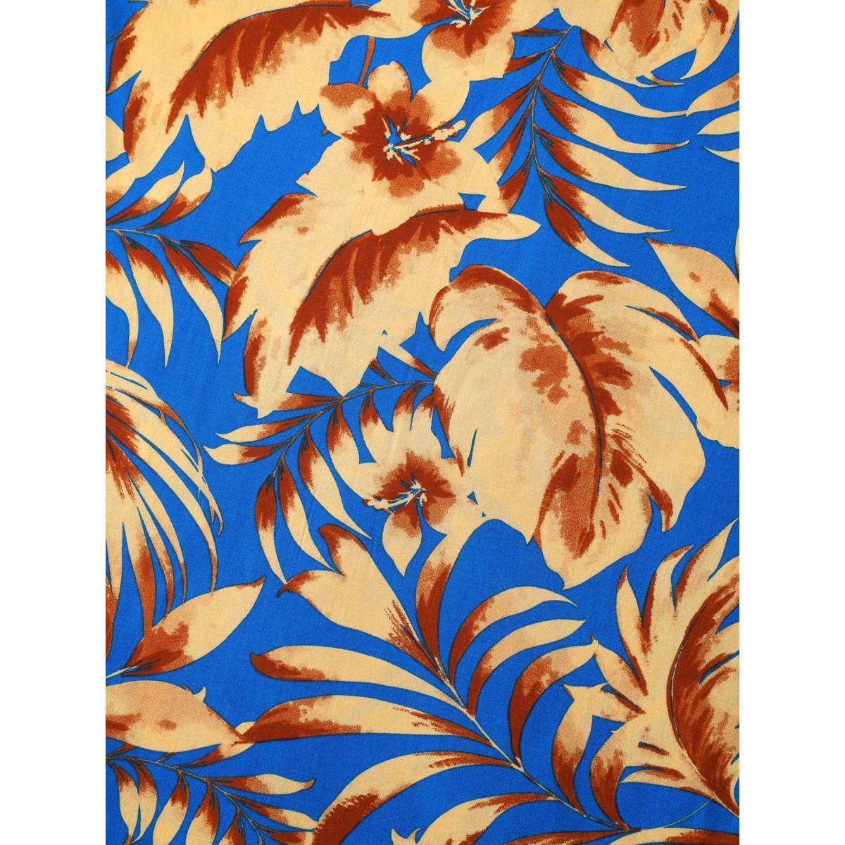 Plus Size Mediumblue Tropical Floral Print Pockets Jumpsuit Women Sleeveless Non Vacation Loose Jumpsuits BloomChic 18-20/2X Product Image