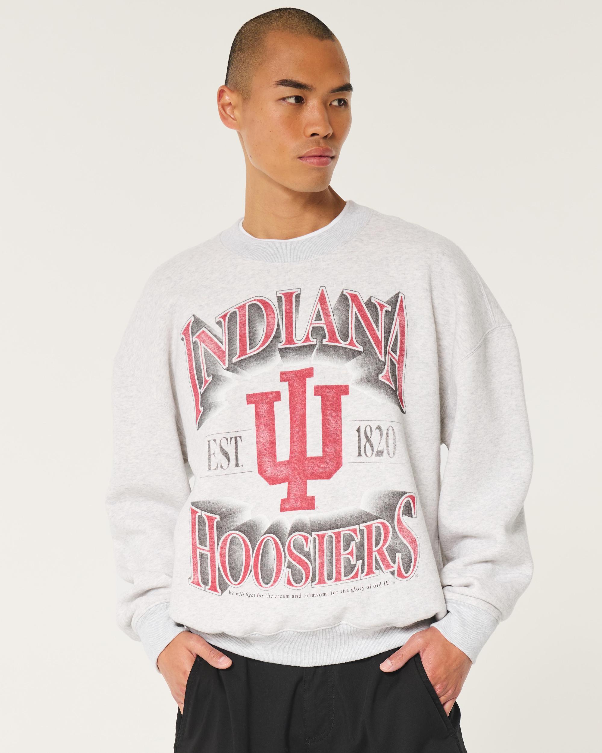 Boxy Indiana University Hoosiers Graphic Crew Sweatshirt Product Image