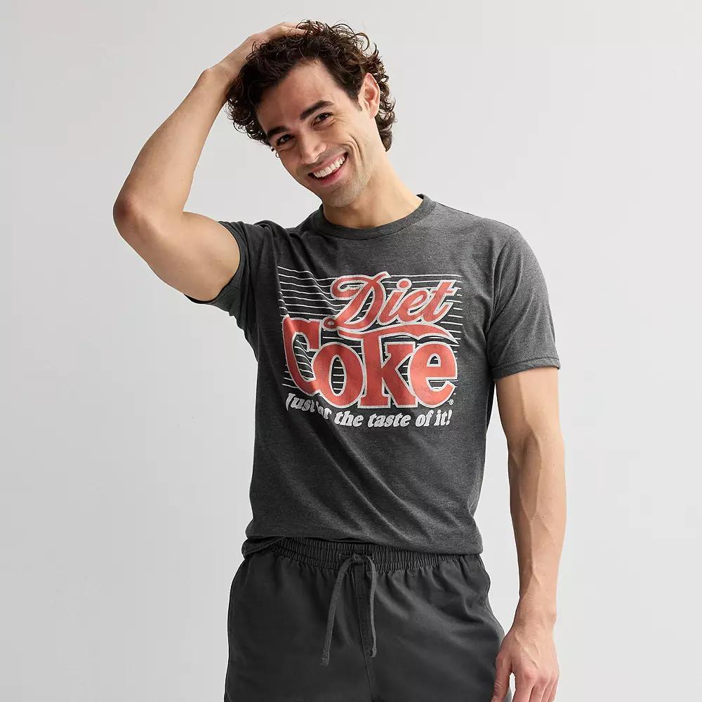 Men's Diet Coke Vintage Ad Crewneck Graphic Tee, Size: Medium, Heather Grey Product Image
