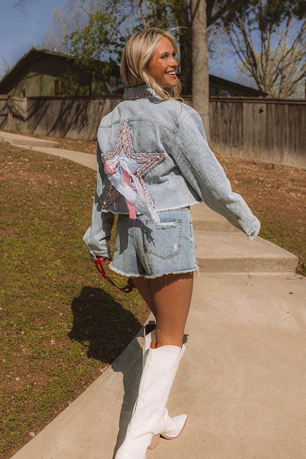 Star Of The Show Crop Denim Jacket Product Image
