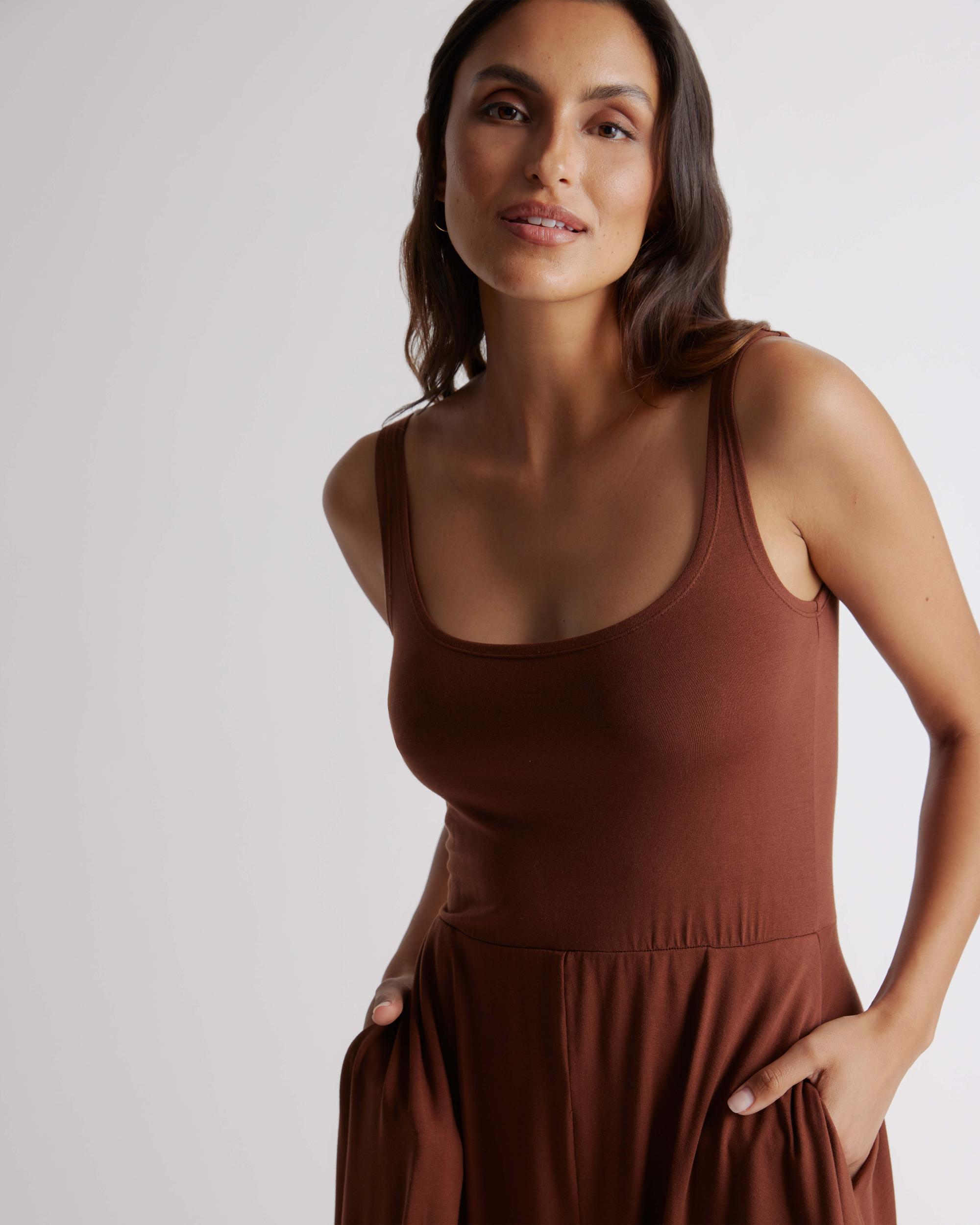 Quince | Women's Tencel Jersey Fit & Flare Dress Size XL Product Image