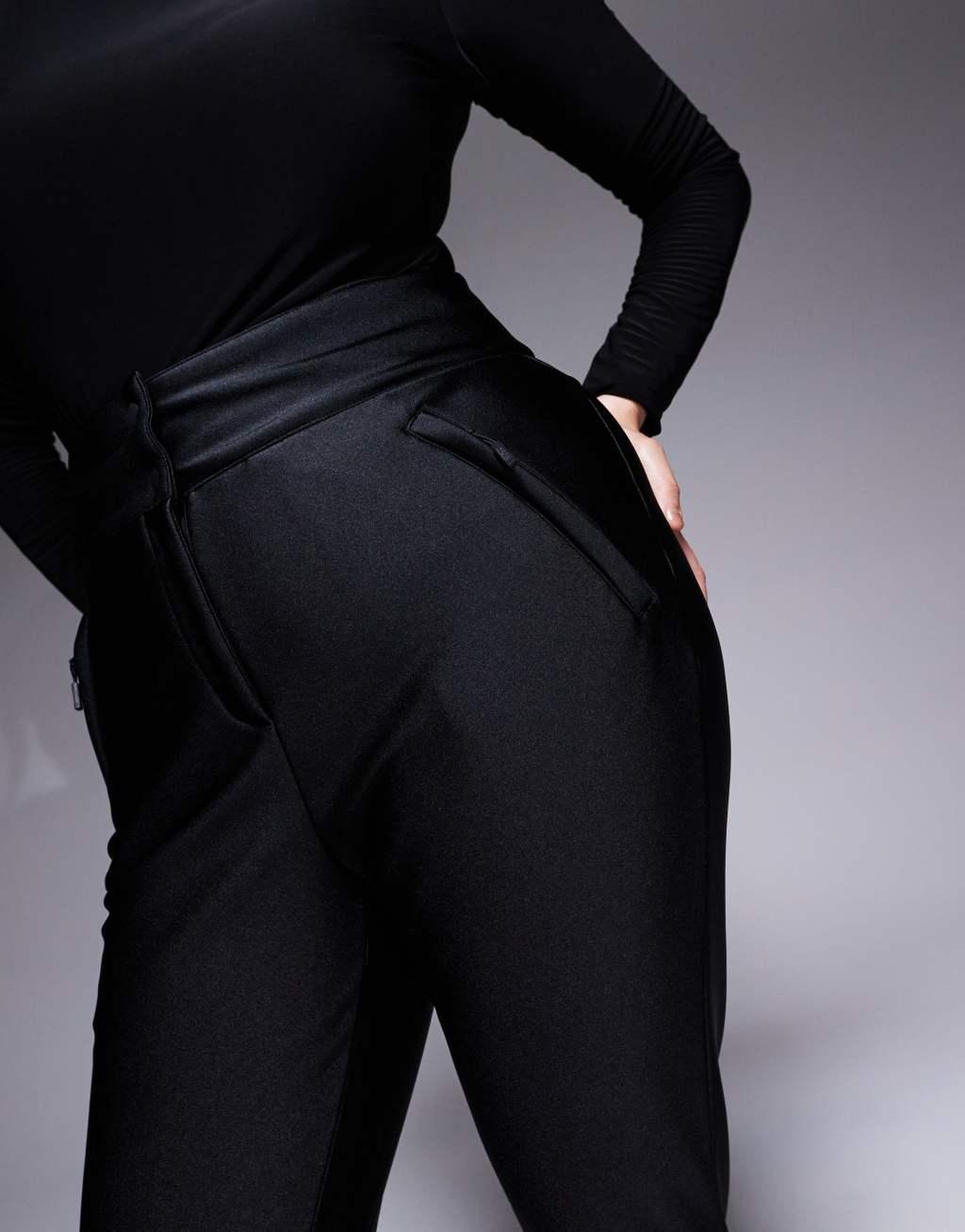 4505 Curve soft shell water repellent skinny ski pants in black gloss  Product Image