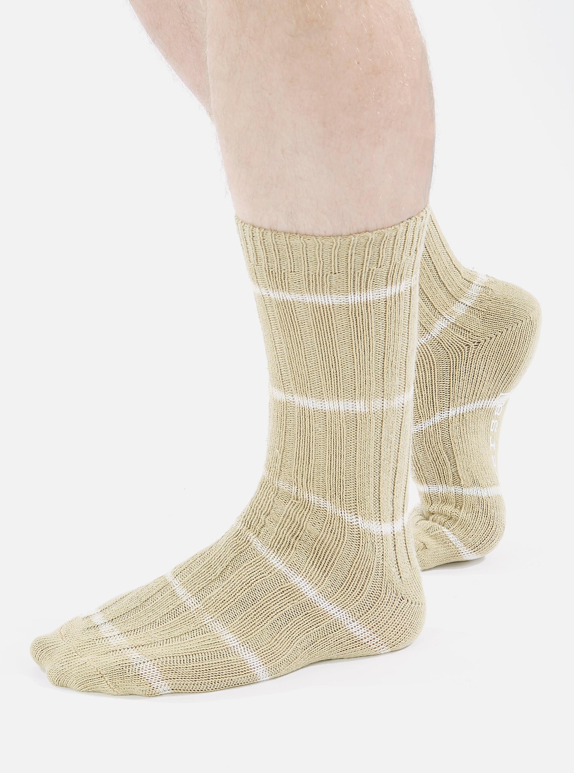 Universal Works Slub Sock in Dark Sand Tie Dye Knit Product Image