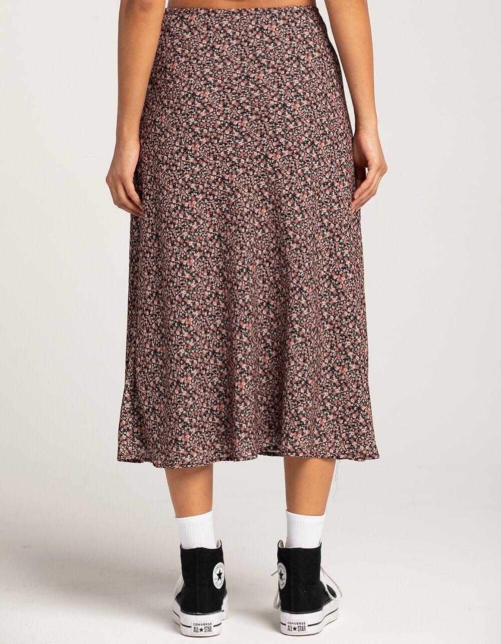 RSQ Womens Low Rise Ditsy Midi Skirt - CREAM/BLACK Product Image