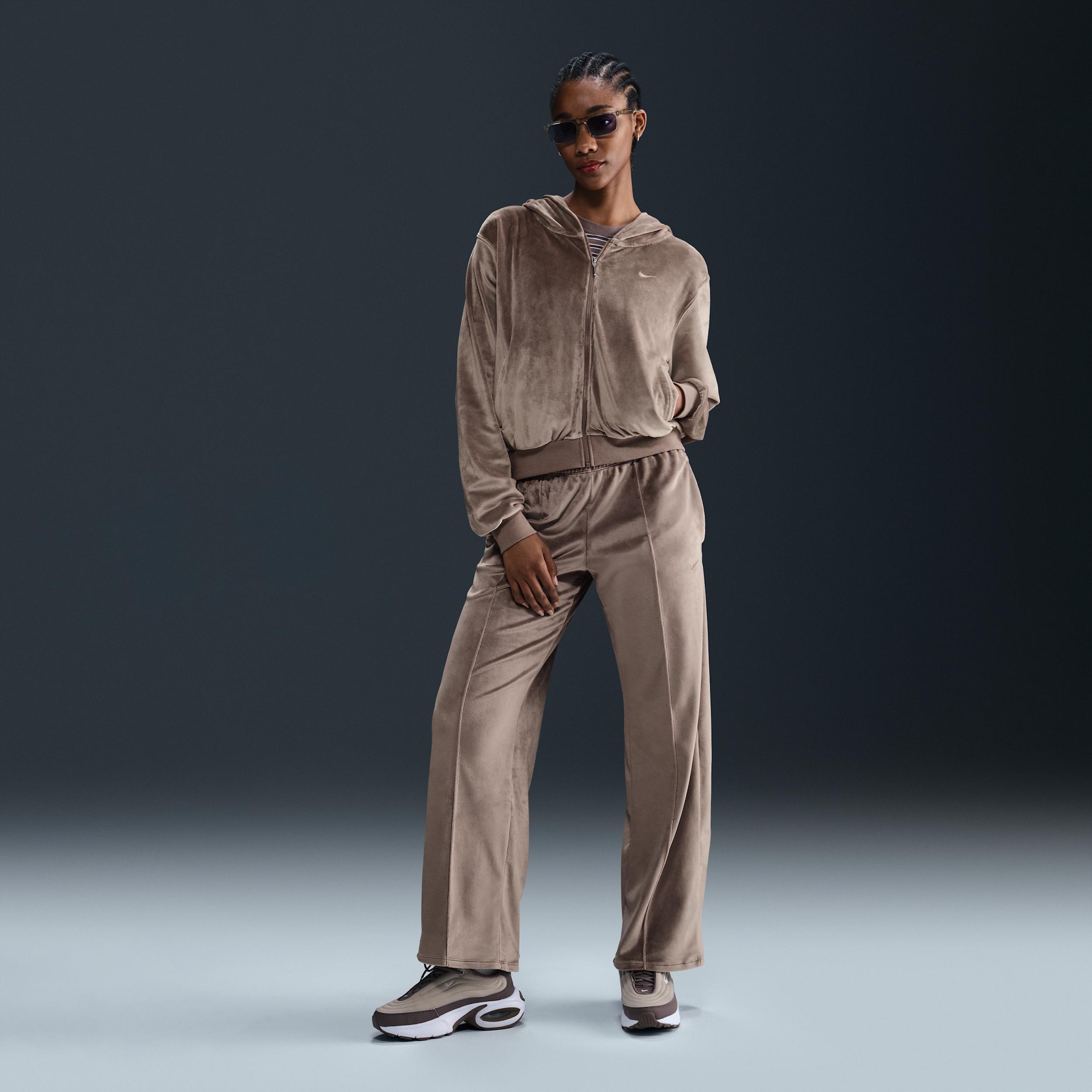 Women's Nike Sportswear Chill Knit Loose Velour Full-Zip Hoodie Product Image