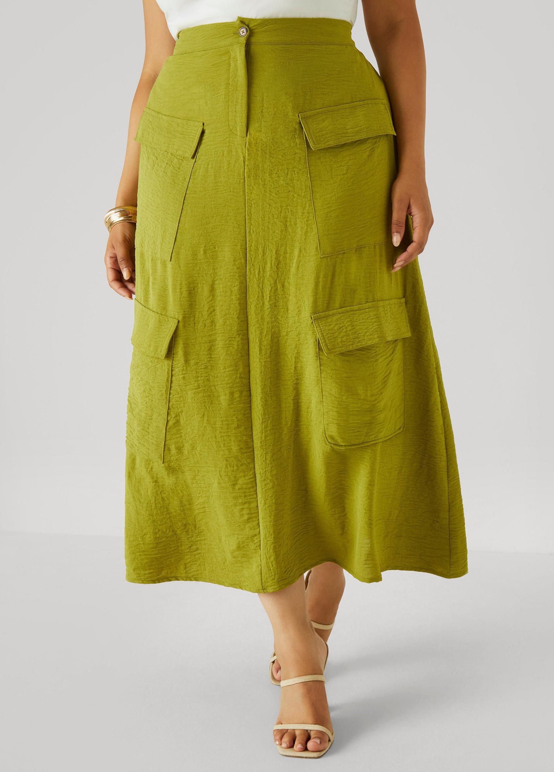 Textured Maxi Cargo Skirt Product Image