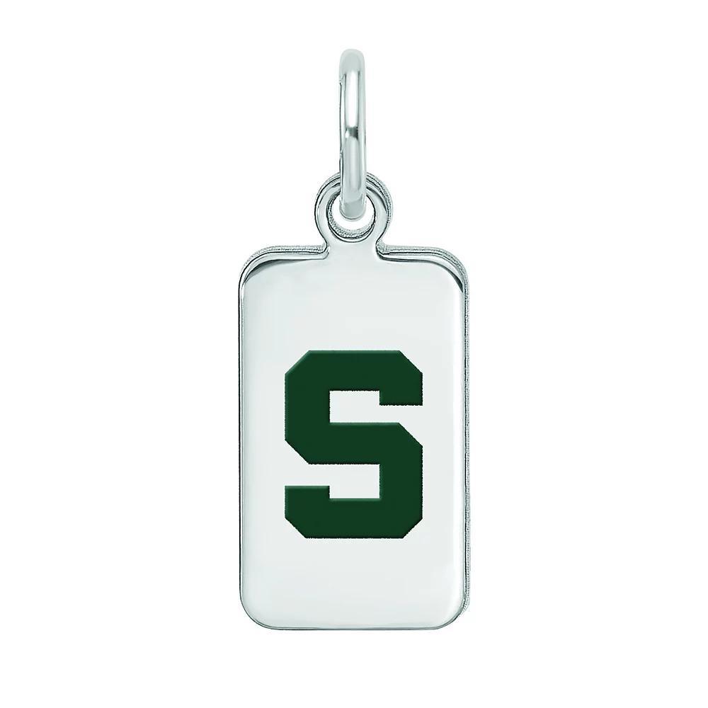 LogoArt Sterling Silver Michigan State Enamel Tag Pendant, Women's, Size: 15 mm Product Image
