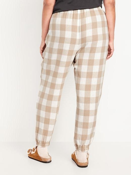 High-Waisted Flannel Pajama Joggers for Women Product Image