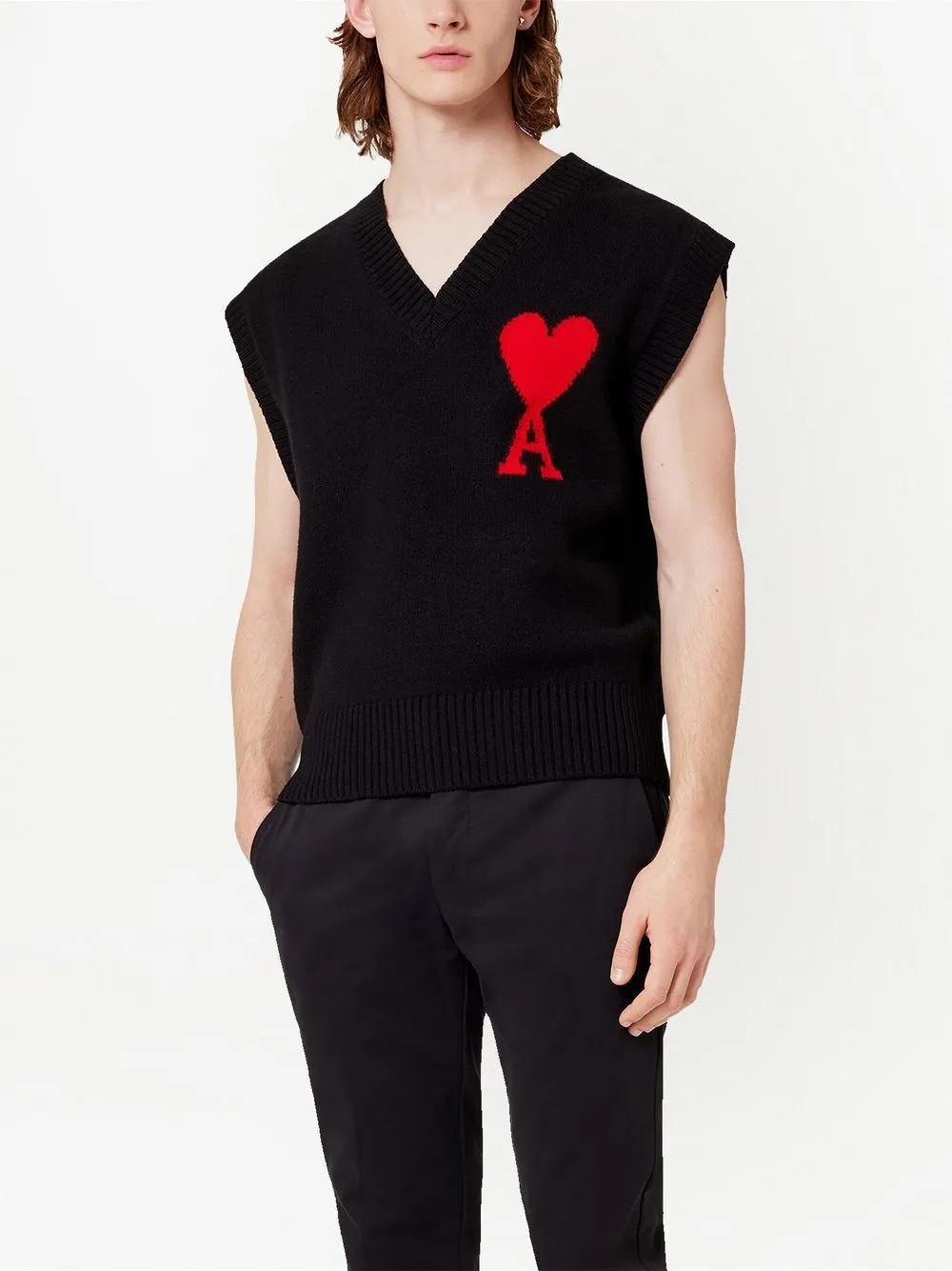 logo-intarsia knitted vest Product Image