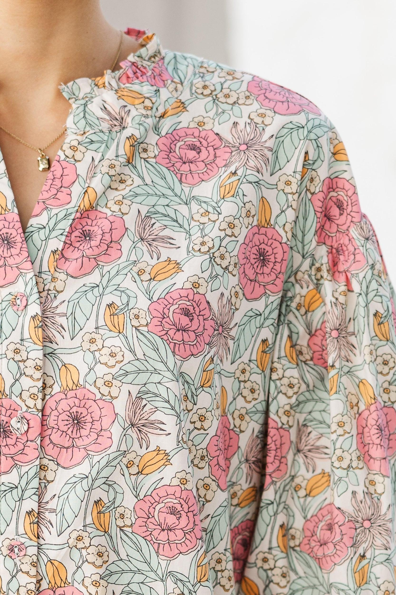 Petal Whisper Pink Floral Blouse Female Product Image