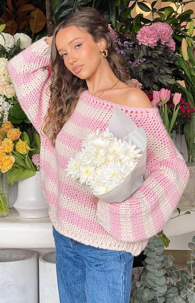 Bea Pink Striped Sweater Product Image