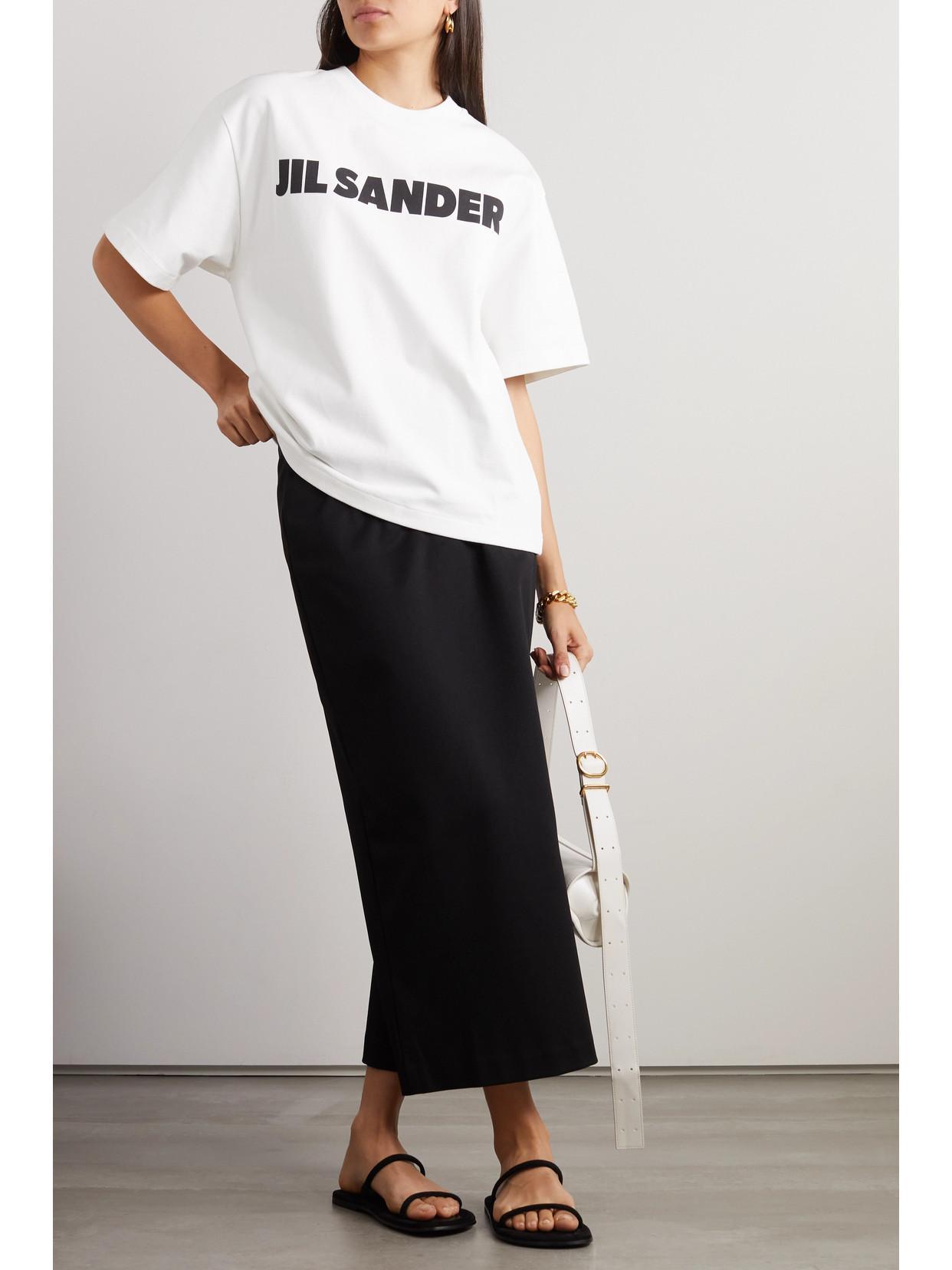 JIL SANDER Printed Cotton-jersey T-shirt In White Product Image