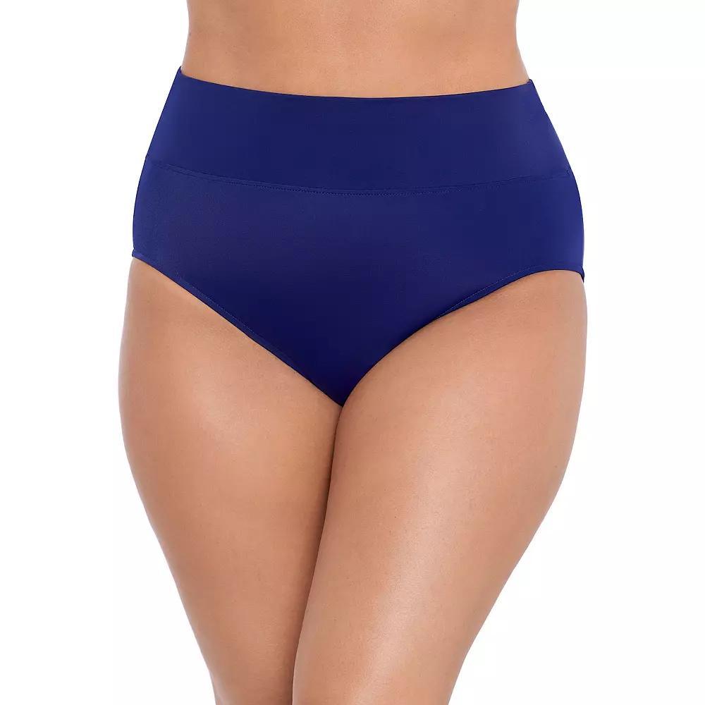 Women's Trimshaper Solid Allover Control Swim Briefs, Size: 12, Black Product Image