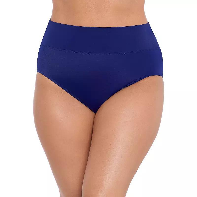 Women's Trimshaper Solid Allover Control Swim Briefs, Size: 12, Black Product Image