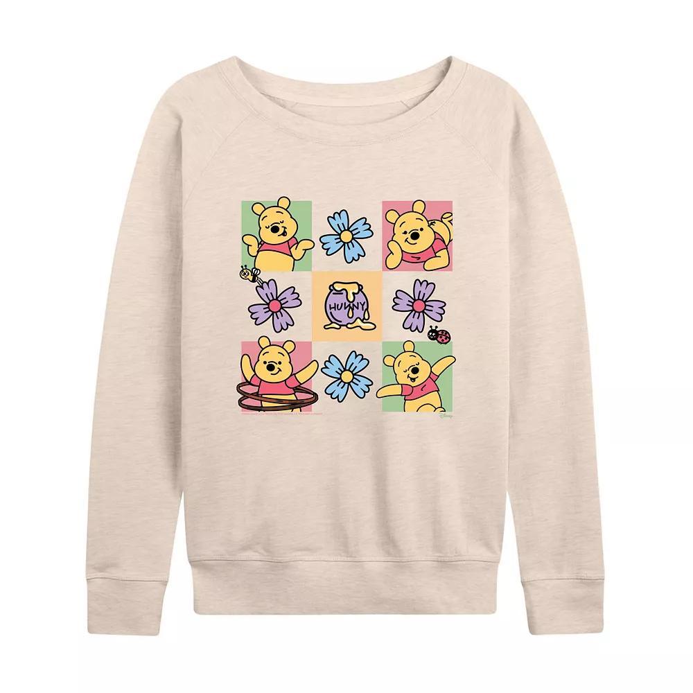 Disneys Winnie the Pooh Womens Grid French Terry Long Sleeve Tee, Girls Product Image