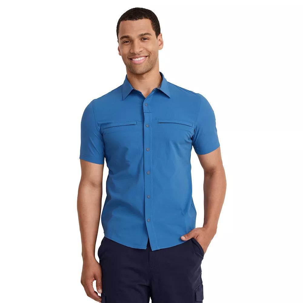 Men's Jockey Outdoors™ by Luke Bryan Short Sleeve Snap Woven Shirt, Size: Small, True Blue Product Image