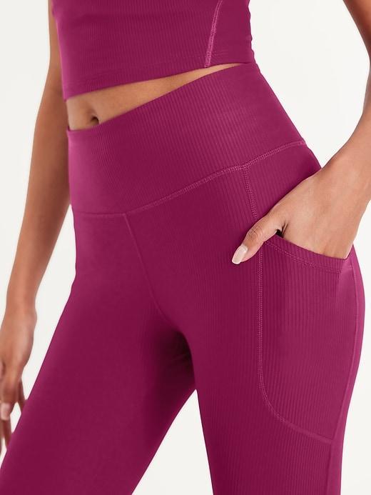 High-Waisted PowerSoft Rib Leggings Product Image