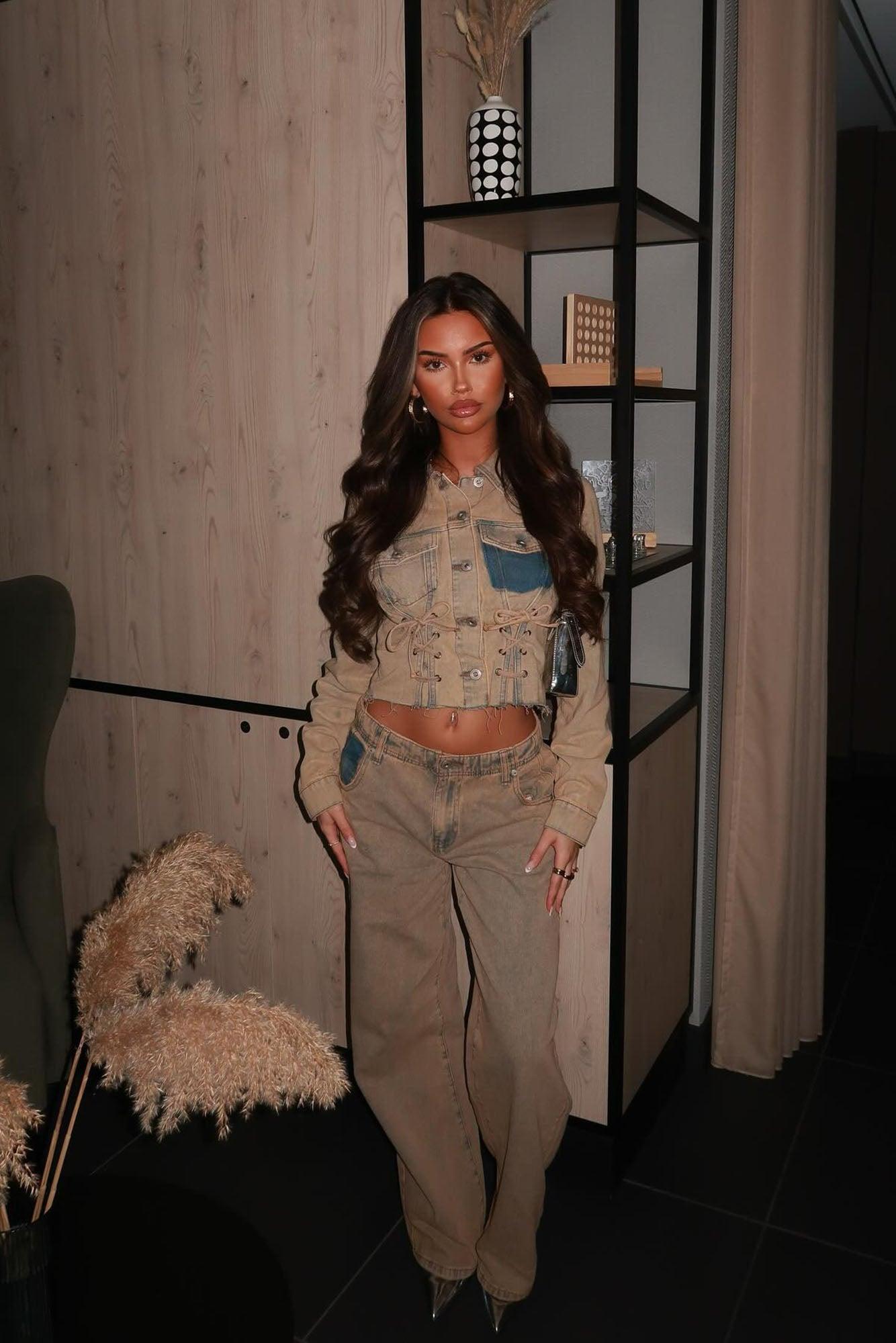 Big Attraction Tinted Baggy Jeans - Mocha Product Image