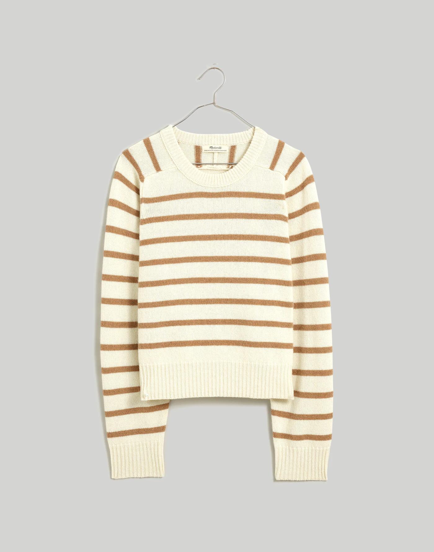 (Re)sourced Cashmere Crewneck Sweater in Stripe Product Image