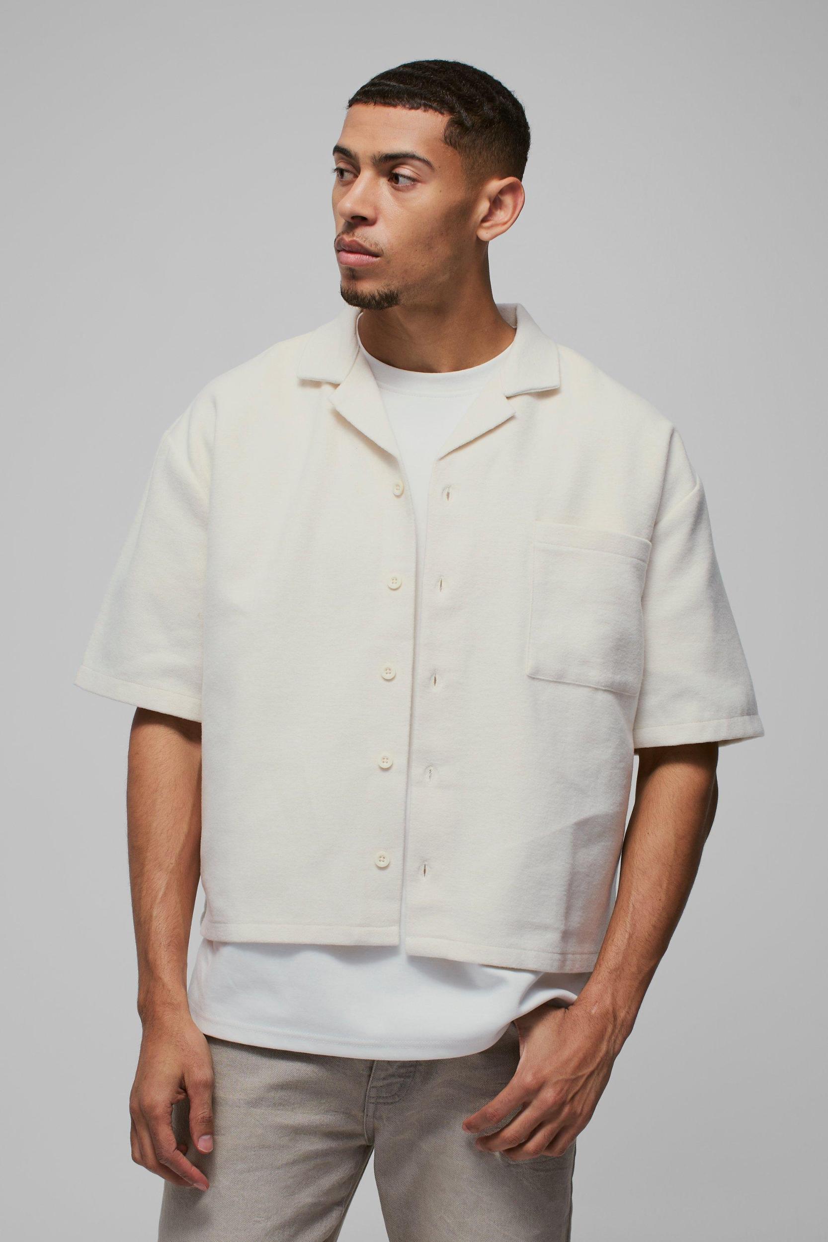 Oversized Wool Look Boxy Shirt | boohooMAN USA Product Image