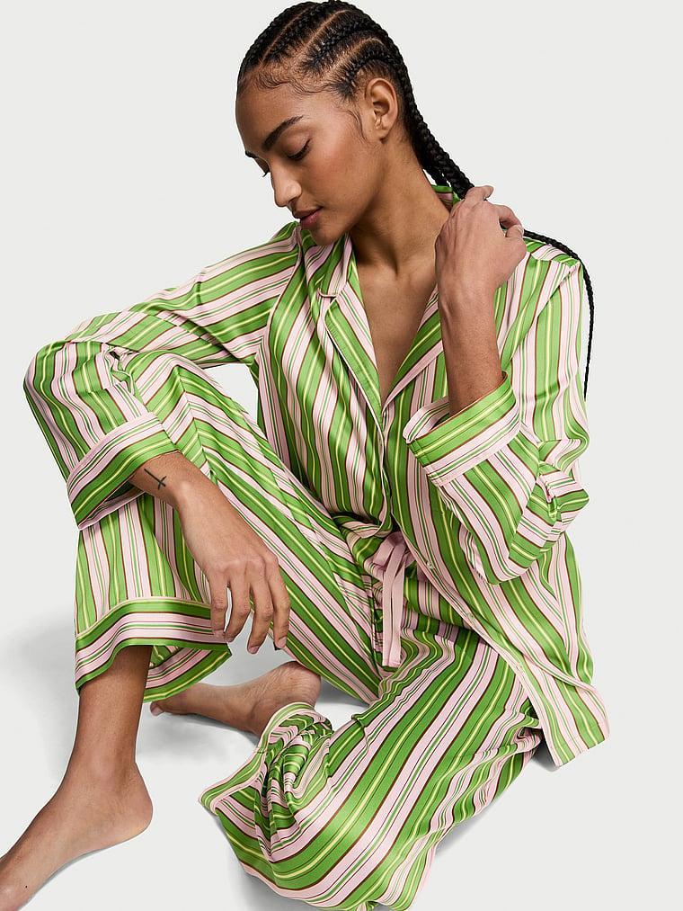Glazed Satin Long Pajama Set Product Image