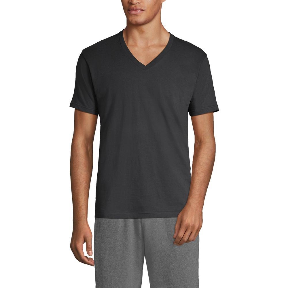 Big & Tall 3-Pack V-Neck Undershirt, Men's, Size: Medium Tall, Black Product Image
