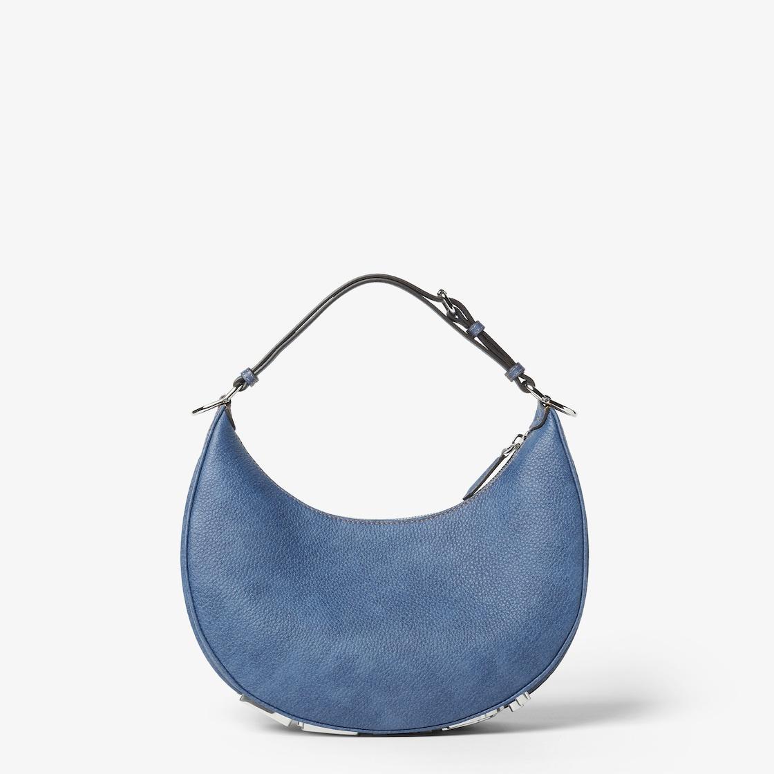 Fendigraphy SmallDenim-effect blue leather bag Product Image