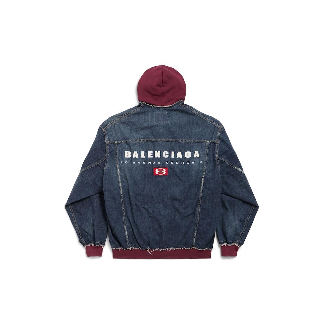 Men's Patched Denim Jacket in Blue/dark Grey Product Image